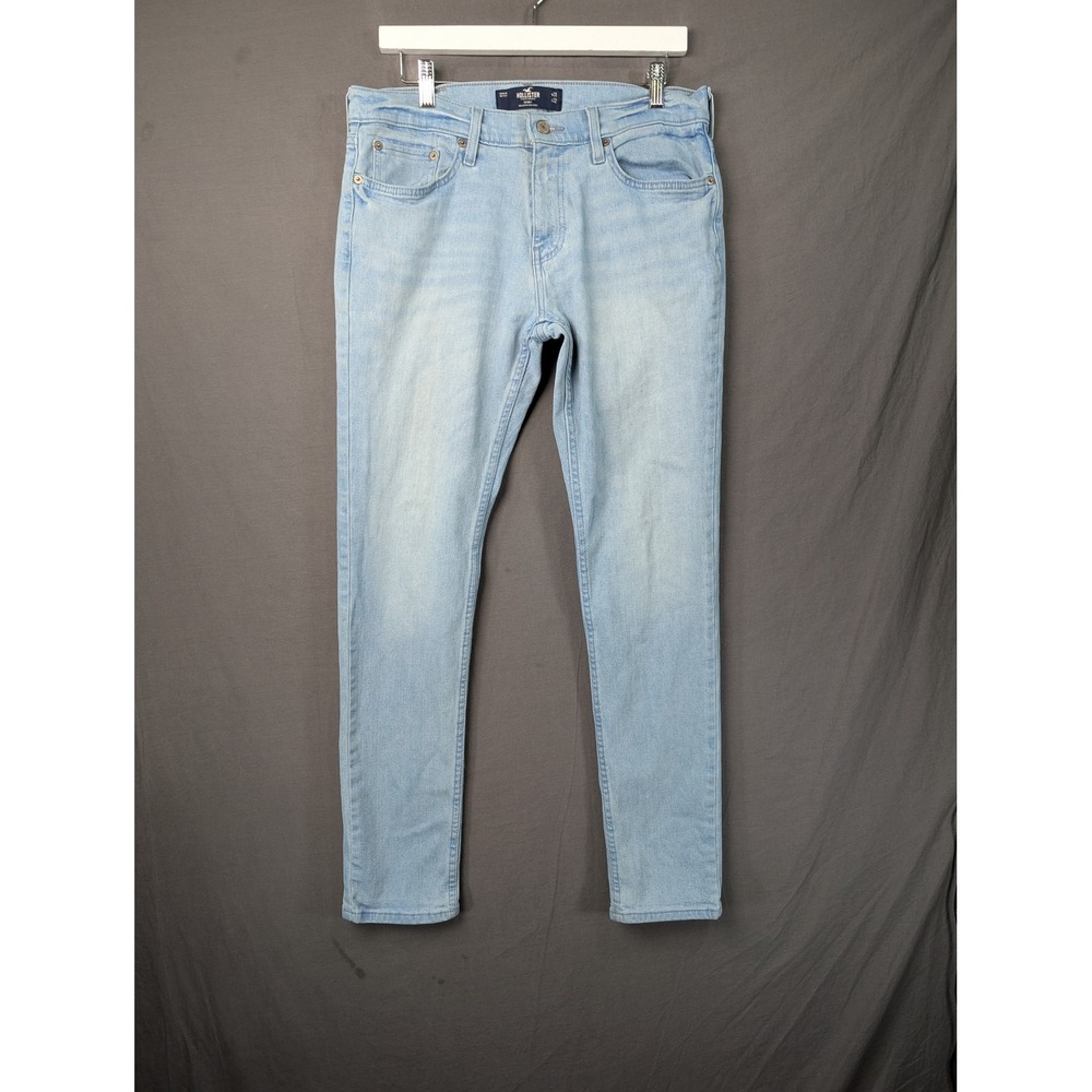 Hollister Epic Flex Skinny Jeans Light Wash Blue Mens 31x32 Denim Pants